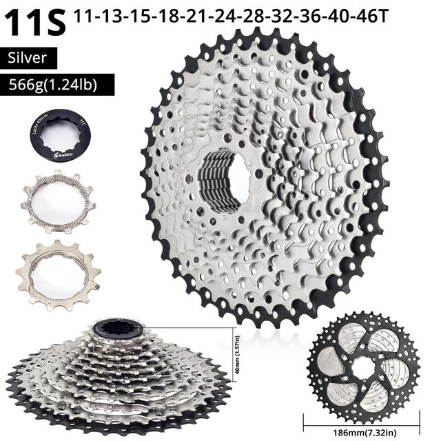 SWTXO Fahrradkassette 12 11 10 9-Gang-MTB-Ratsche HG 8 V 9 V 11 V 12 V 10 V Mountainbike-Kettenrad 32/36/40/42/46/50T