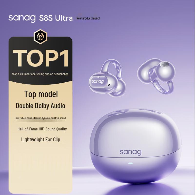 

SANAG S8S Ultra Open-Ear Clip Bluetooth Headphones