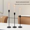 European Style Wrought Iron Candle Holder Set - Three-Piece Candlelight Dinner Ornament.