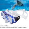 Diving Goggles with Nose Cover Wide View Anti Fog Tempered Glass Lens Silicone Snorkel Scuba Goggles Blue