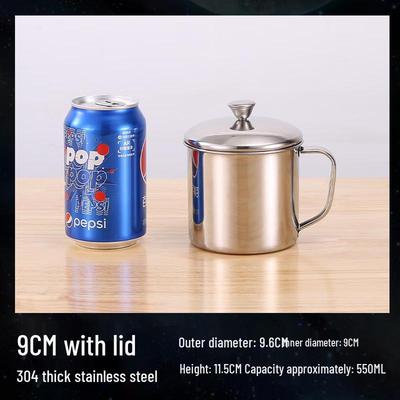 304 Stainless Steel Mug with Lid and Handle