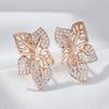 Kienl  Full Shiny Natural Zircon Drop Earring For Women Unique Crystal Flower  Rose Gold Color Daily Fine Vintage Jewelry