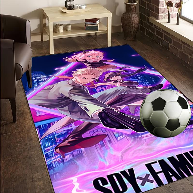 Spy Family Adventure Rug Office Carpet Non-Slip Mat, Chair Rug Floor Covering for Gaming, Bedroom, Living Room , Home Decor Christmas Gift