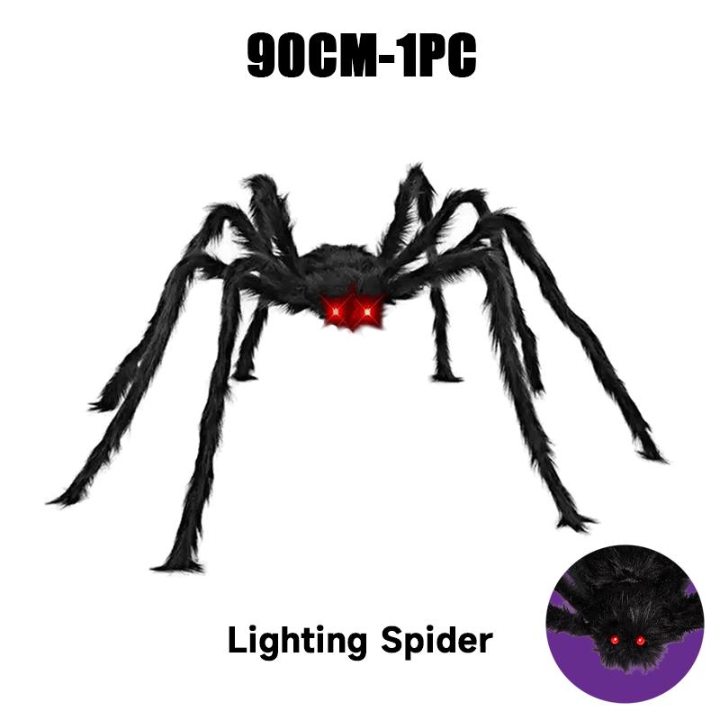 Halloween Spider Web Lights Spider Net LED String Lights with 8 Lamp Mode for Haunted House Halloween Home Window Wall Decor