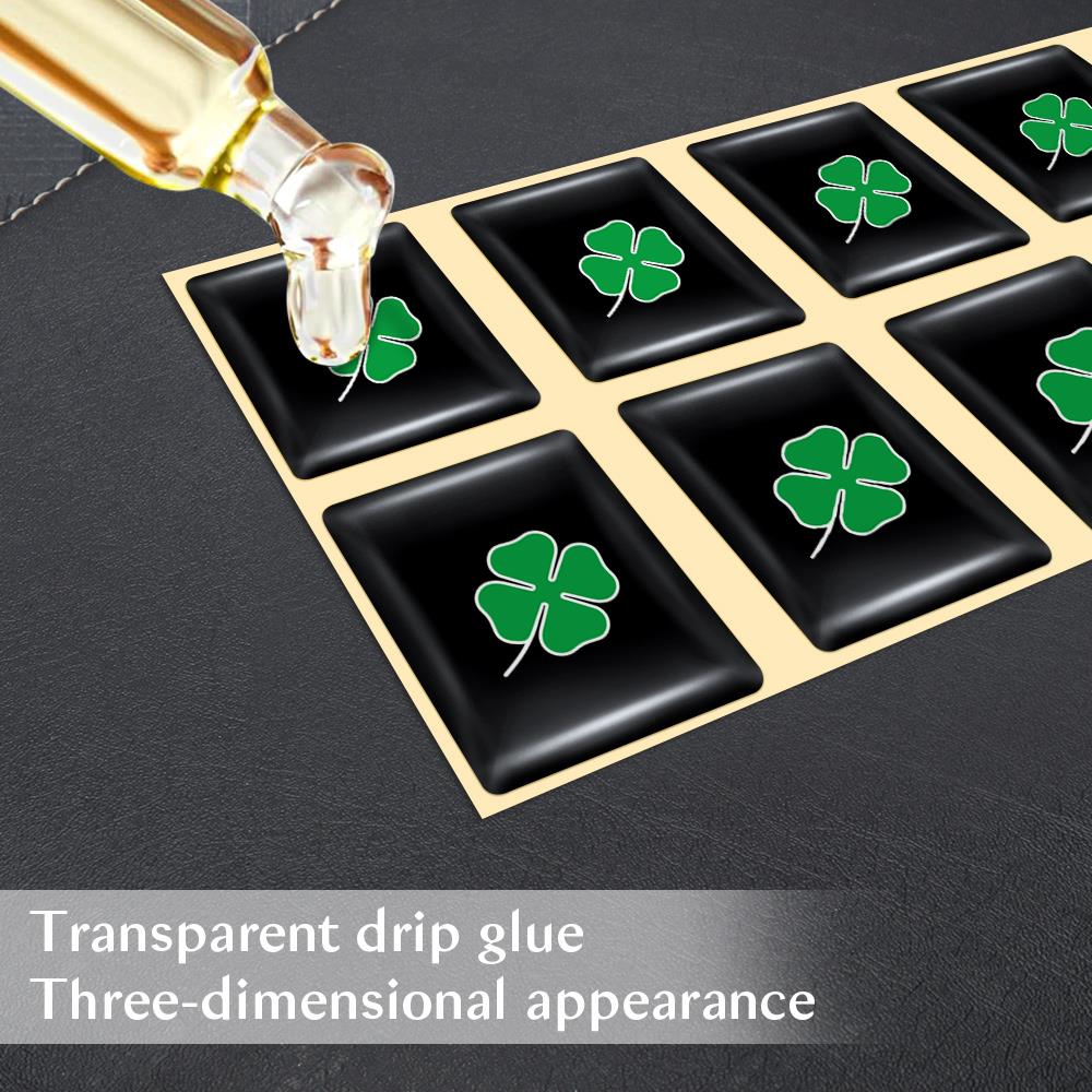 3D Epoxy Four Leaf Clover Badge Stickers Car Steering Wheel Dashboard Sticker For Alfa Romeo156 159 Giulietta Stelvio Gta Giulia pgi231