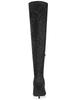 Allegra K Glitter Knee-High Boots, Pointed Toe, Stiletto Heel, Women's, Black, Size 25.5cm