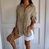 Women's, Elegant Vacation Style, V-neck Top, Loose Shirt, Casual, Slimming, Breathable, Comfortable Shirt