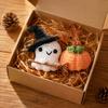 Hand Woven Woolen Ghost Decor Handmade Pumpkin Car Rear View Mirror Pendant, Cute Crochet Pendant Ornament Hanging for Halloween Auto Interior