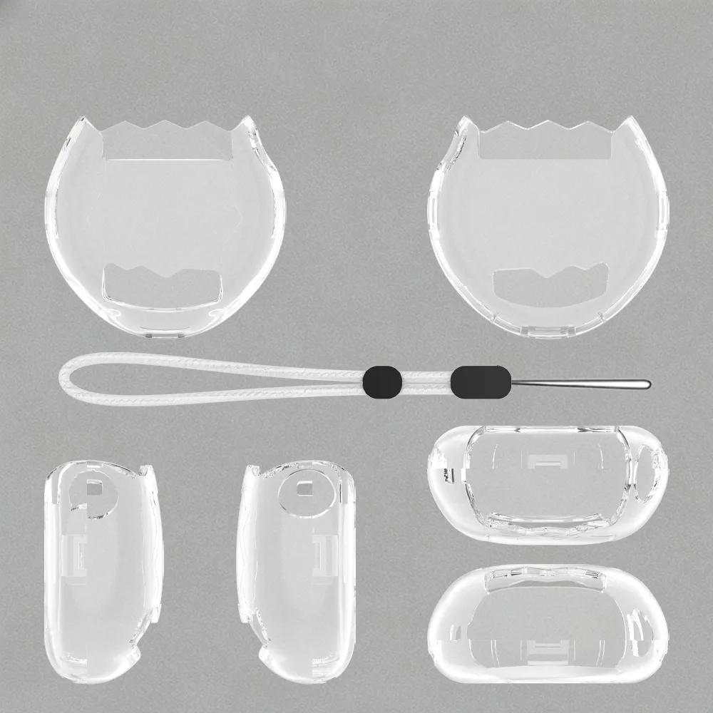 Transparent Protective Case Crystal PC Anti-Scratch Hard Shell with Lanyard Dustproof Clear Cover for Tamagotchi Paradise