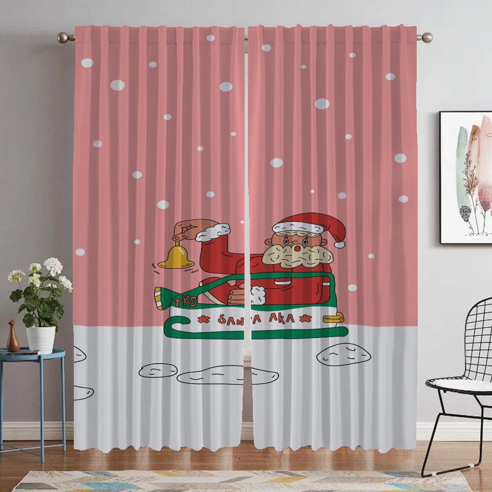 

Halloween Decoration Christmas Window Curtain for Room 2 Panel Kitchen Curtains Tulle for Bedroom Partition Shades Living Camera W50xH70cmx2pcs-CL