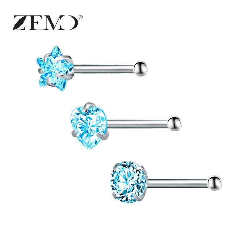 Nose Stud Super Flash Zircon Mini Small Diamond Girl Sexy Nightclub Stylish Fashion Puncture Trendy Cool Man Nose Studs Pin