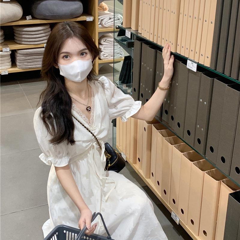 Spring 2024 Gentle Girl High-Waist Tie Dress & Mid-Length Skirt Set