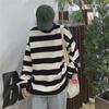 Women's Retro Striped Round Neck Sweatshirt - Casual, Loose, Thin Trend for Autumn and Winter