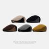 Men's Color Matching Peaked Cap Knitted Wool Beret Autumn Winter British Retro Forward Hat Warm Cap Painter's Hat