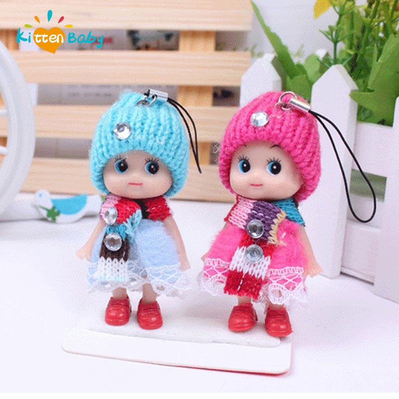 1/6PC Soft Baby Stuffed Toy keyring Cute PVC Toy Kid Plush Dolls keychain Mini Plush Animals key chain baby For girls women Gift