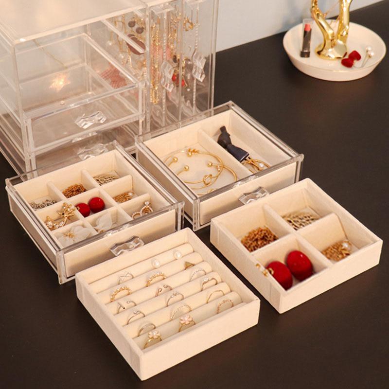 Necklaces, Earrings, Display Stands, Transparent, Jewelry Boxes, Rings, Bracelets, Dust-proof Multi-layer Storage Boxes