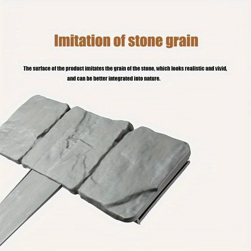 4-12 stuks tuinhekwerk van kunststof, imitatiestenen, kunststof hekwerkpanelen, bloemperk, patio, tuin, gazon, buitenlandschapsgrens