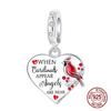 copper When Cardinals Appear Angels Are Near Pendant Charm Compatible With Authentic Charm Bracelets Women Do It Yourself Jewellery Gift