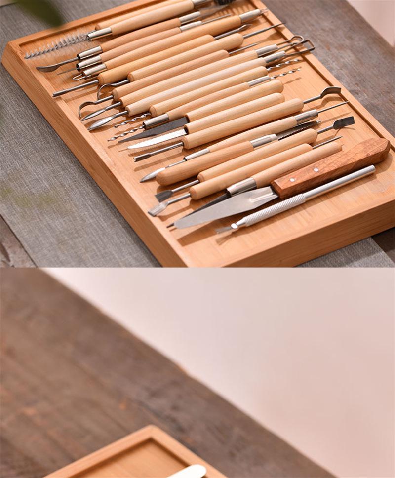 22-teiliges Holz-Ton-Skulptur- und Schnitzwerkzeug-Set