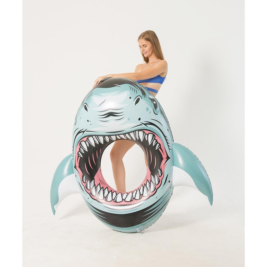 Inflatable Shark Float, Pool Party Lounge Toy for Kids and Adults, Giant Inflatable Swimming Ring, Swimming Pool, Summer Water Fun, Shark Floats