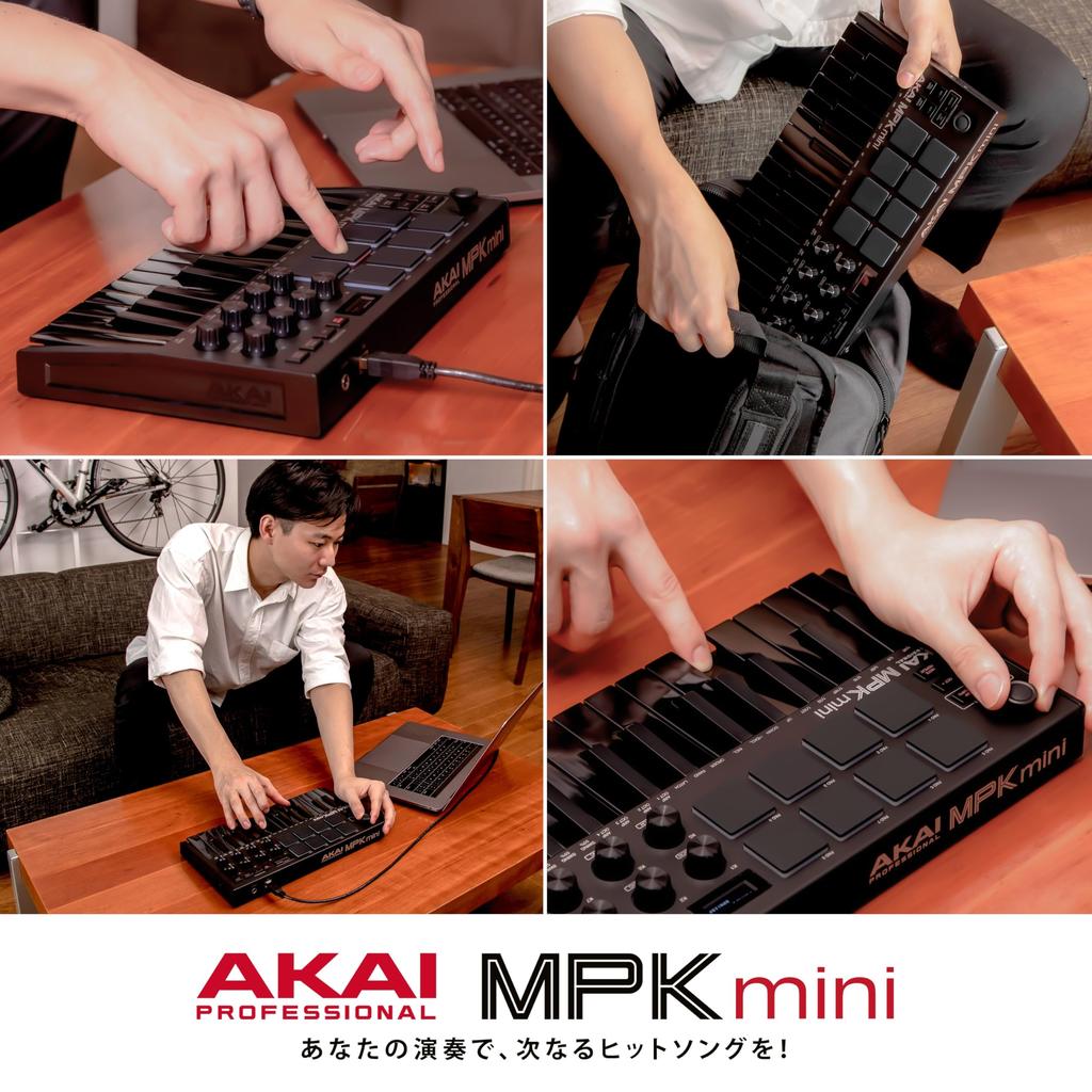 Akai Professional MPK Mini MK3 USB MIDI Keyboard Controller 25 Keys 8 Drum Pads NKS Integration Native Instruments Sound Software Included