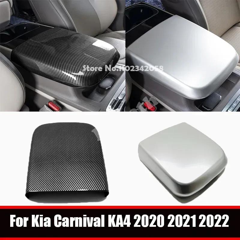 For Kia Carnival KA4    ABS Car Center Console Armrest Storage Box Protector Panel Cover Trim Sticker Accessories