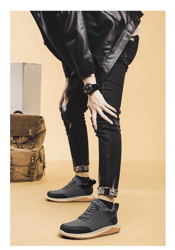 Men's Height-Boosting Casual Shoes, Breathable & Soft 6CM/8CM Sole, Wear-Resistant, Versatile Fashion Sneakers