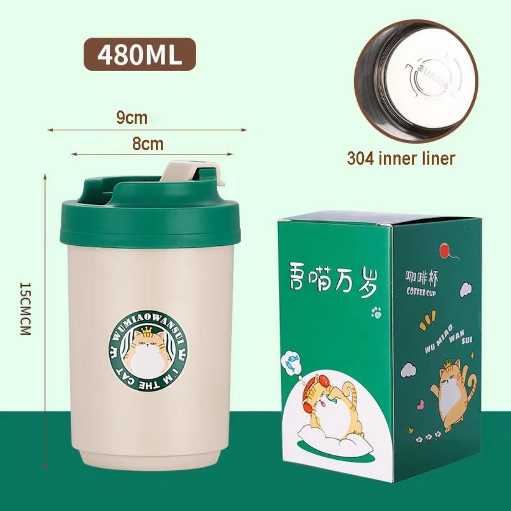 380/480ML Water Cup Stainless Steel Tea Vacuum Cups Coffee Mug  For Drinkware Coffee Milk Tumble