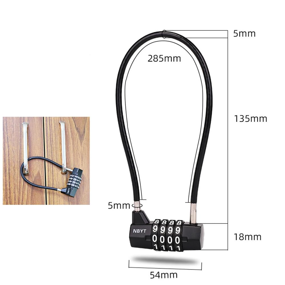 YAVINCOL Wire Lock Padlock 4 Digit Variable Dial Lock PIN Combination Lock Number Lock Helmet Suitcase Security Travel Password Lock Auxiliary Lock