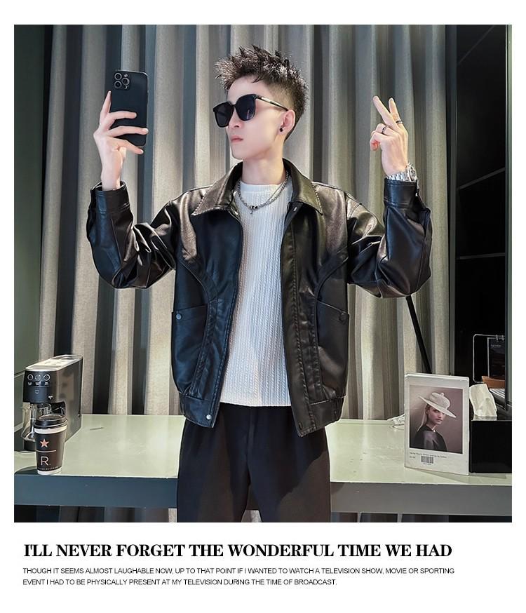 Men's High-End Trendy PU Leather Jacket - New 2025 Autumn/Winter Stylish Rogue Design