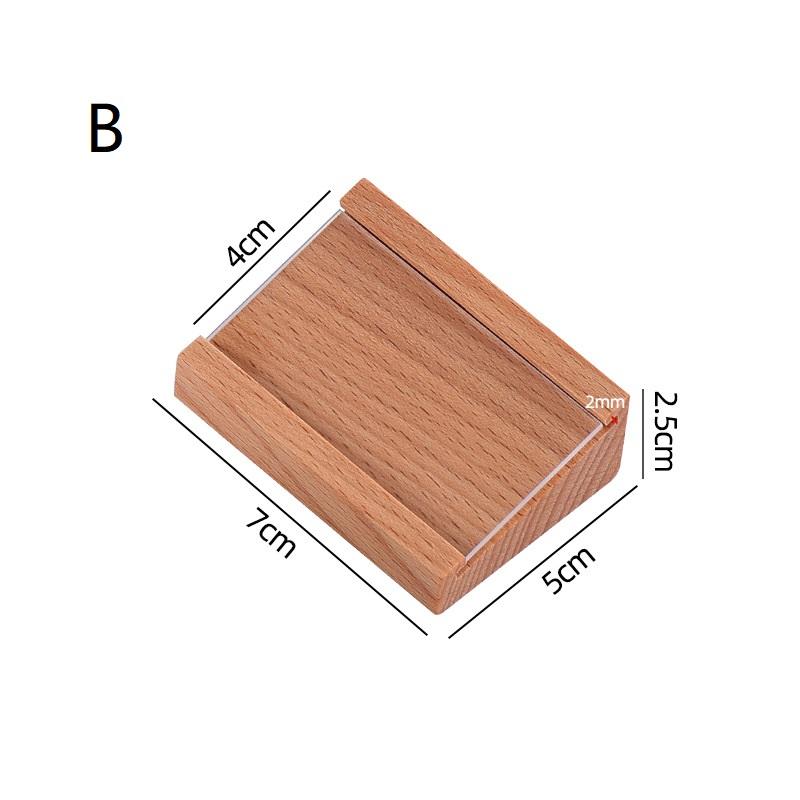 70X40Mm Wood Price Label Tags Table Number Name Card Menu Holder Acrylic Sign Display Stand