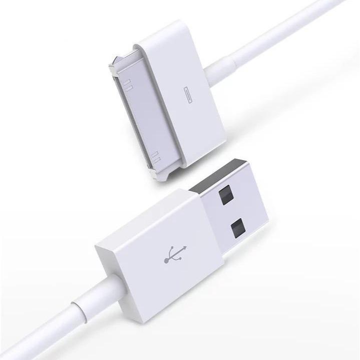 Compatible Charging Cable for Apple Devices: iPad 1/2/3, iPod Touch, iPhone 4/4s (Old Wide Port)