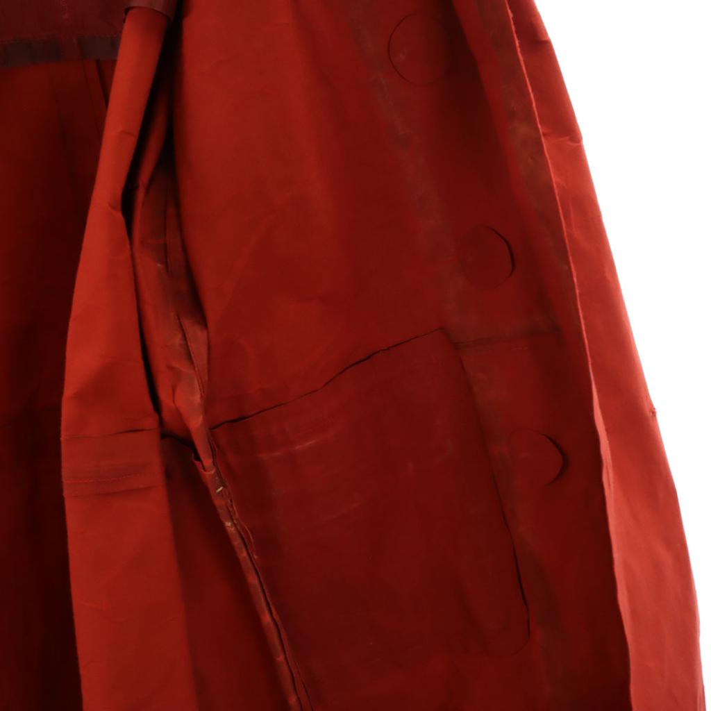 HERMES 80s Vintage made in Scotland Ulster coat L Red series Women Used