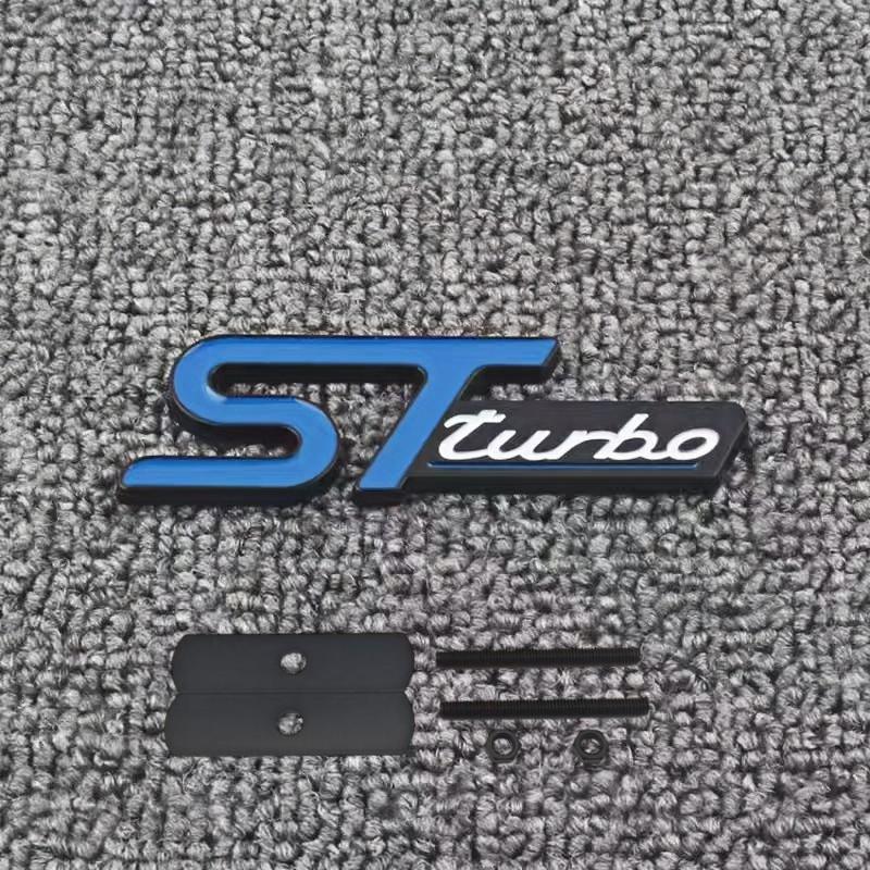 3D Metal STLine STTurbo Logo Emblem Decal Front Grill Fender Side Badge Sticker for  Kuga Fiesta Mondeo and Other Automobile Brands
