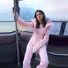 2025 Autumn/Winter Women's Tassel Hooded Ski Cotton Jacket with Belt