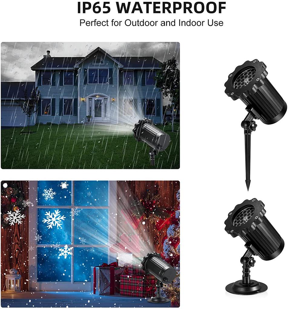 LED Snowflake Projector Light for Outdoor Christmas Decorations