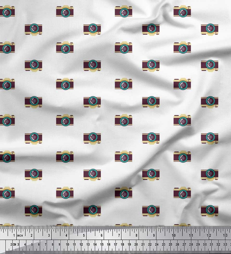 

Soimoi Японія Креп Сатин Тканина Камера Сорочечна Тканина Друк на метри 42 дюйми 42 Inch Wide - Poly Crepe білий