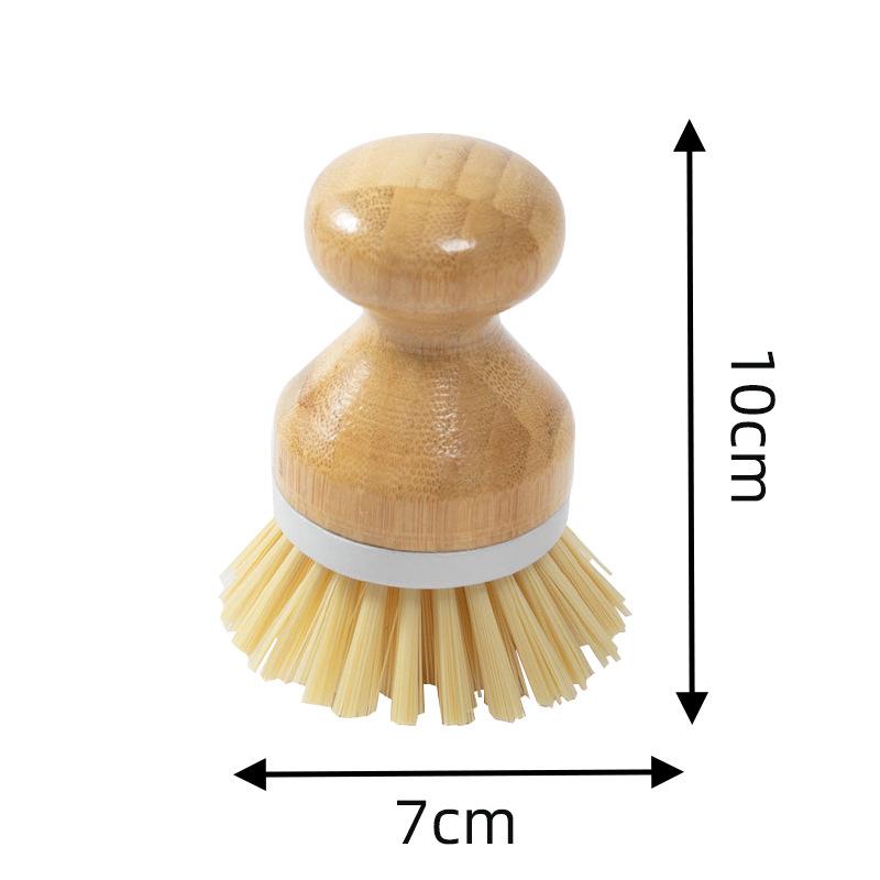 Multi-functional Bamboo Dishwashing & Pot Cleaning Brush with Short & Long Handles for Non-scratch Kitchen, Fruit, and Vegetable Cleaning