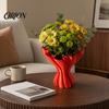 Vaso Stampa 3D Integrato Vasi Stampati, Elegante Vaso Pieghettato, Fioriera Minimalista Intrecciata Portafiori Decorativi Multiuso, Nordico