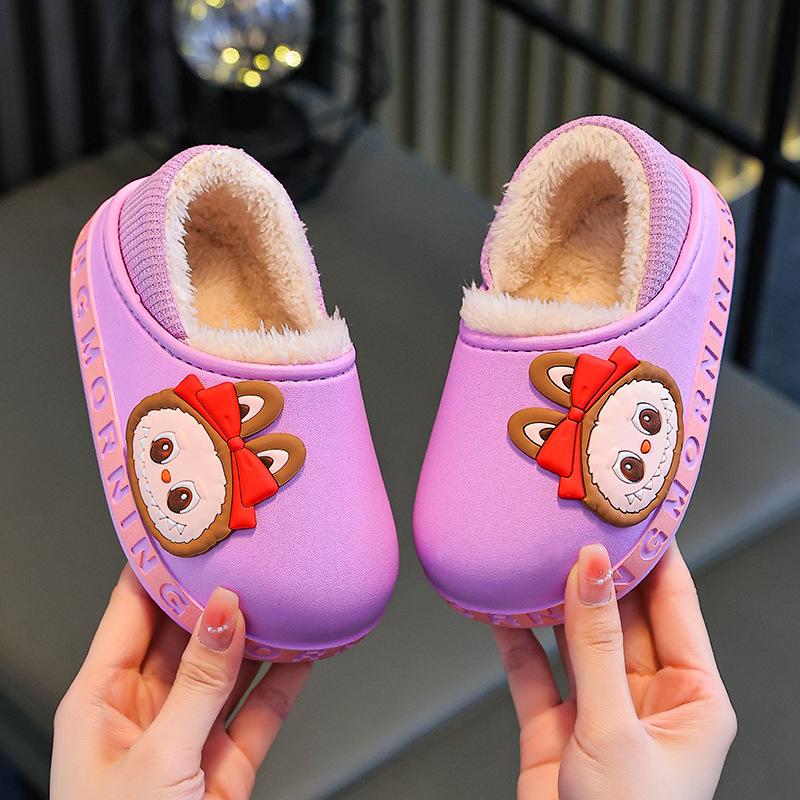 Kinder Baumwollpantoffeln Winter Indoor Mädchen Baby Rutschfest Verdickt Warm Niedlich Jungen Pelzig Baumwollschuhe