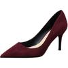 Women High Heel Shoes Sharp Thin Heel High-heeled Pumps Shoes Big Size 42 New Pointed Suede Red Blue Women's Single Shoes