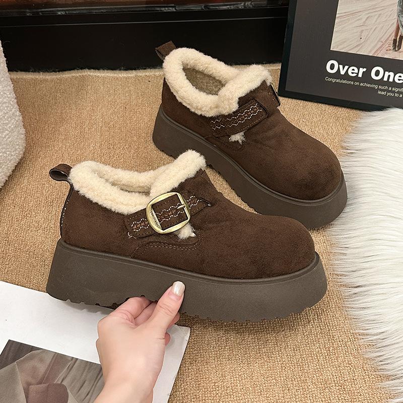 Damen weich elastisch dicksohlige Winterfell eine warme kalte gefütterte Schneestiefel rutschfest tragen lässige Sport Baumwollstiefel