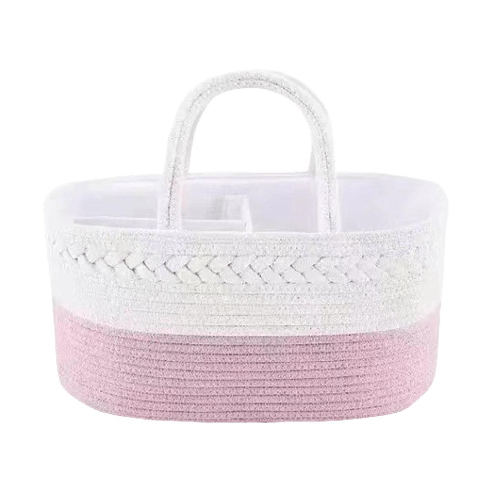 Baby Diaper Storage Basket with Divider Portable Car Organizer Baby Diaper Caddy Organizer for Baby Diaper Storage Baby Shower