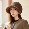New Cap Women's Autumn and Winter Velvet Thickened Octagonal Hat Bucket Hat