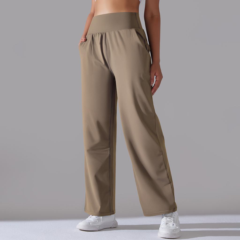 Nude Sense of High-waisted Yoga Exercise Wide-legged Pants Small People Show High Draping Sense of Straight Breathable Sweat Yoga Pants