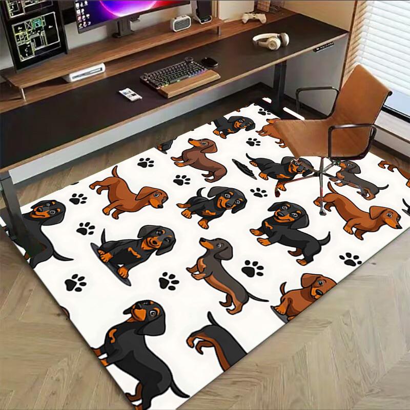 1PC Dachshund paw prints Extra Large Non-Slip Floor carpet, Office, family, bedroom, Studio - Large Area RugJ0398