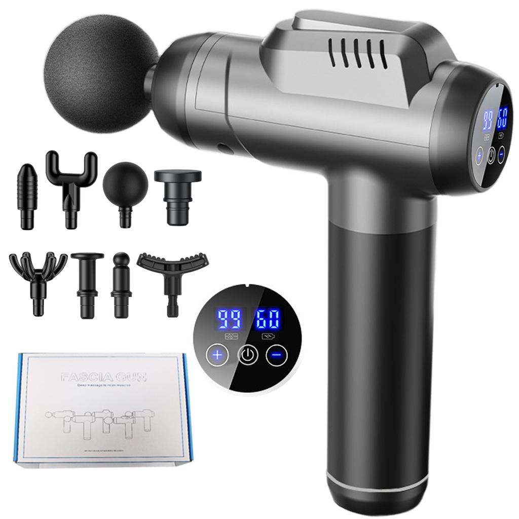 99 Level Muscle Message Gun Fascia Body Massager LED Bildschirm Wiederaufladbare Fascia Gun Mit 8 Massageköpfen Für Fitness Muskelmasse