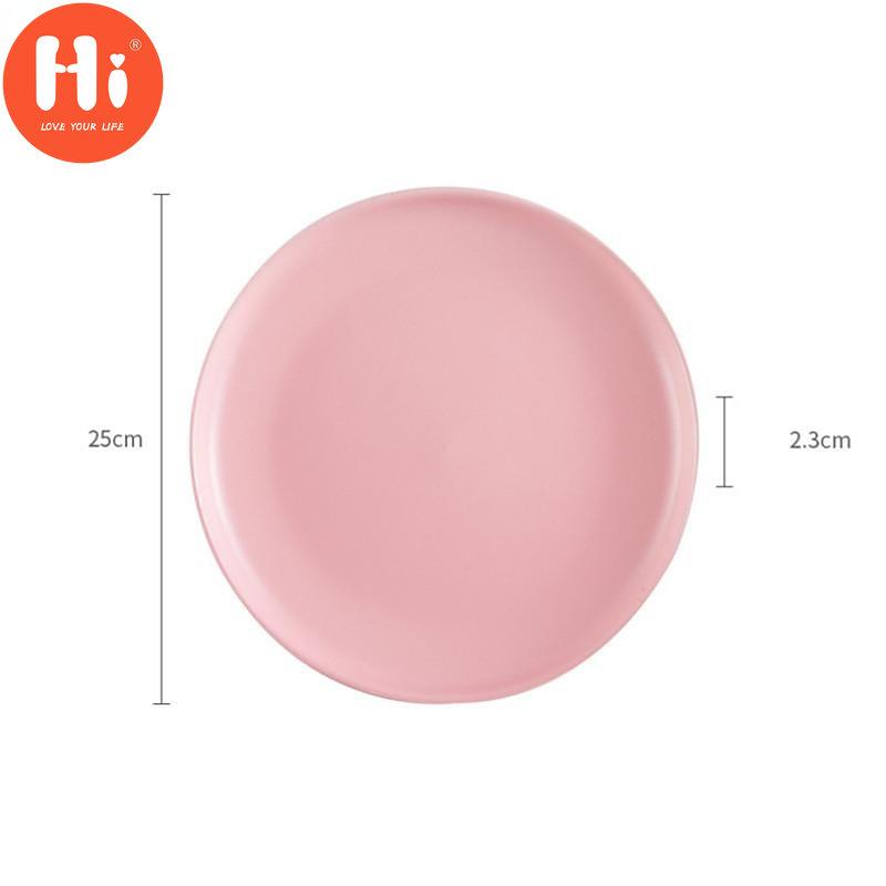HiCeramic Round Steak Plates Beef Plate Dessert Dish Minimalist Pizza Breakfast Dish Tableware