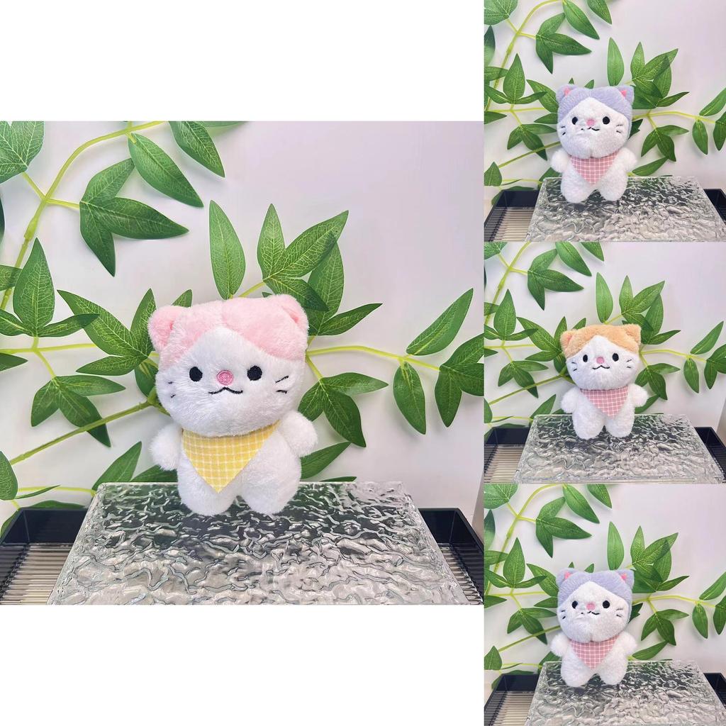 Cute Plush Cat Keychain Soft And Fluffy Cartoon Doll Decorative Bag Accessory For Teens