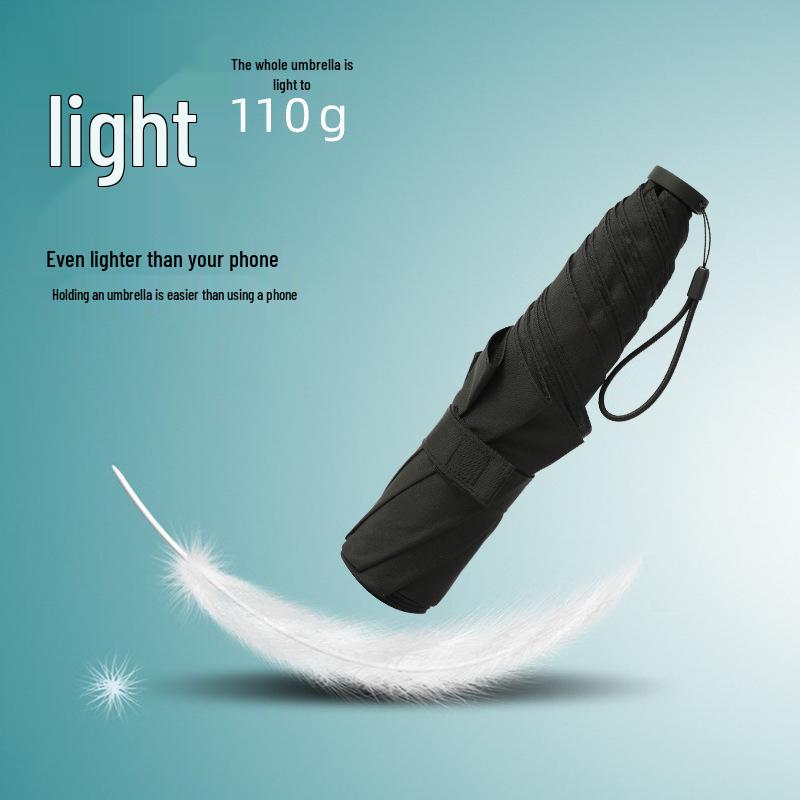 Ultra-light Carbon Fiber Sun & Rain Umbrella - Lightweight, Three-fold, UV Protective Parasol.